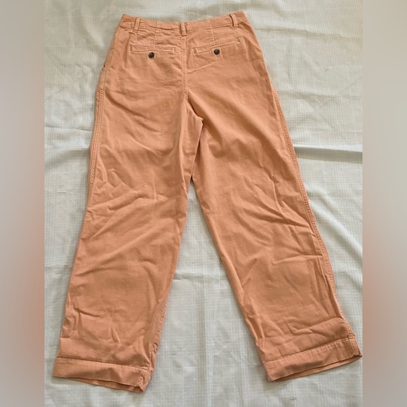 New, Free People Orange Wide Leg Pants High Rise with Pockets Size 2 - Picture 4 of 10